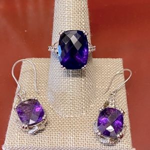 Sterling silver ring and earrings